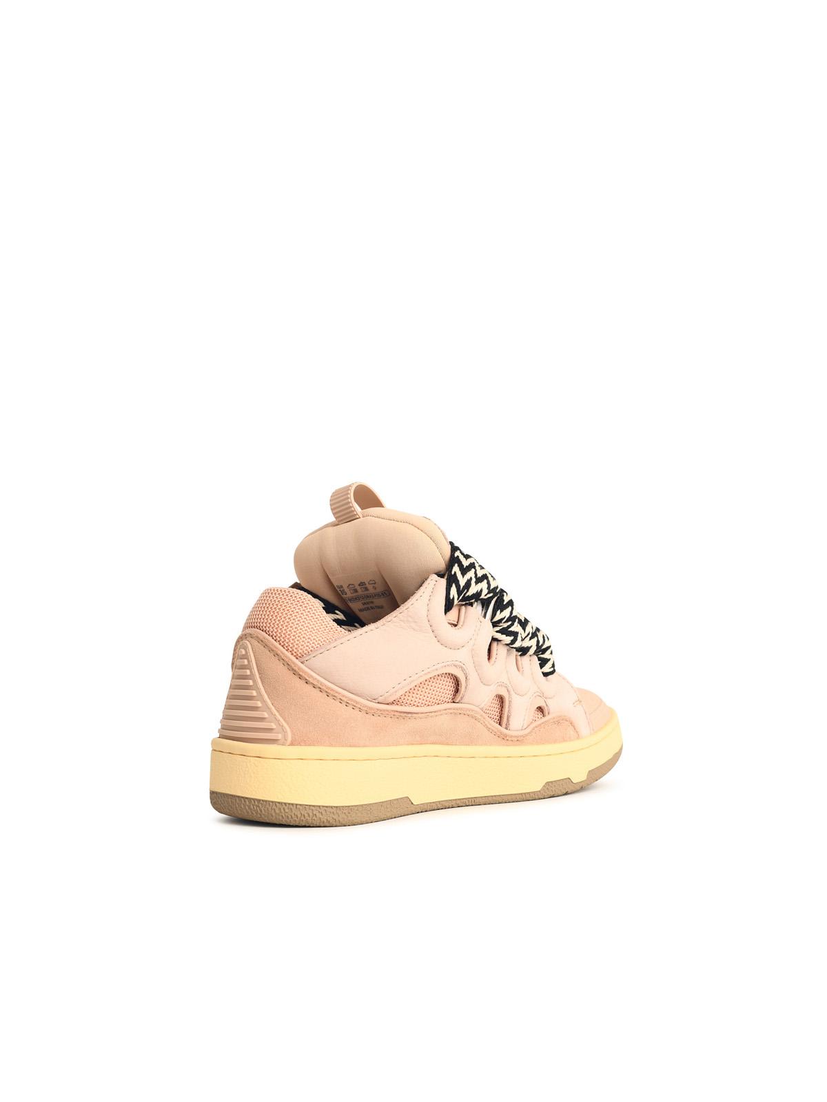 Lanvin 'Curb' Pink Leather Blend Sneakers Women