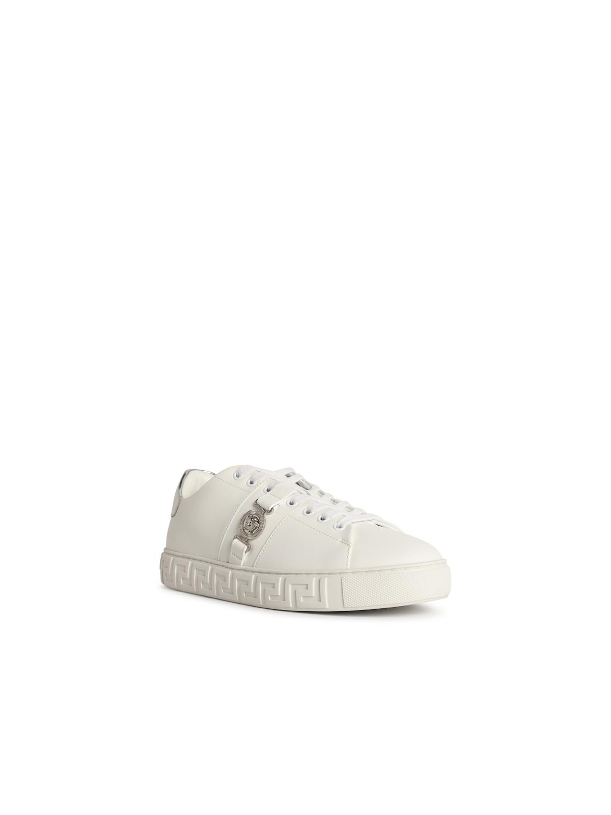 Versace 'Free Bio' White Faux Leather Sneakers Men