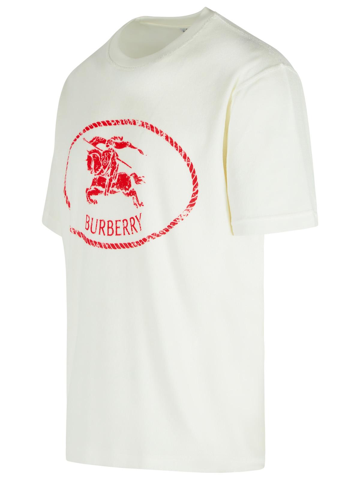 Burberry White Cotton Blend T-Shirt Men
