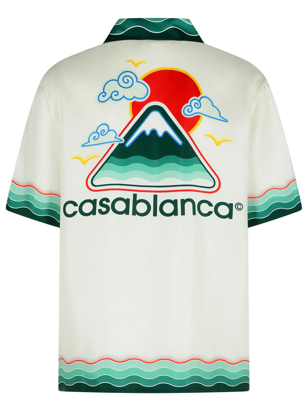 Casablanca White Silk Shirt Men