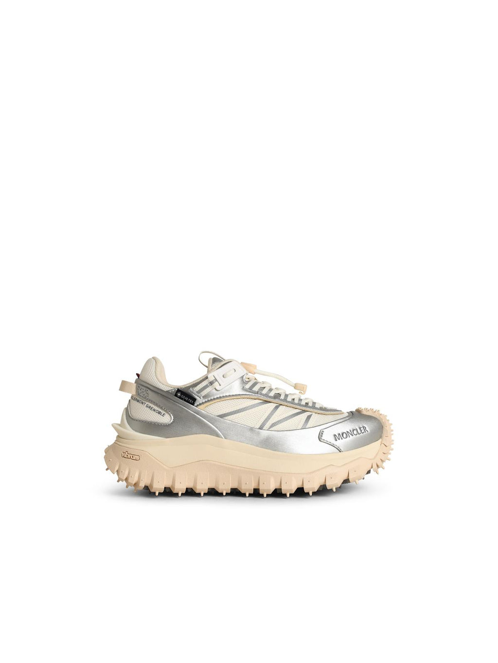Moncler 'Trailgrip Gtx' Silver Leather Blend Sneakers Women