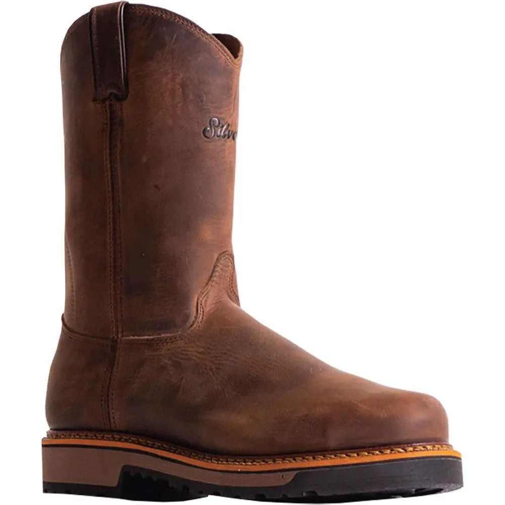 Silverado by Abilene 10" Joe - Vibram Sole Leather Cowboy Work Boots Chocolate