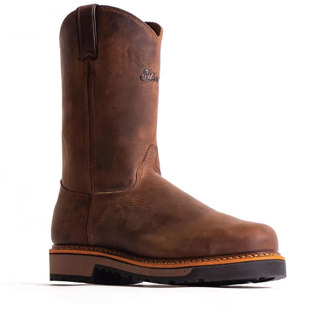 Silverado by Abilene Joe 10" (Steel Toe) - Dual Density Sole Leather Cowboy Boots Brown