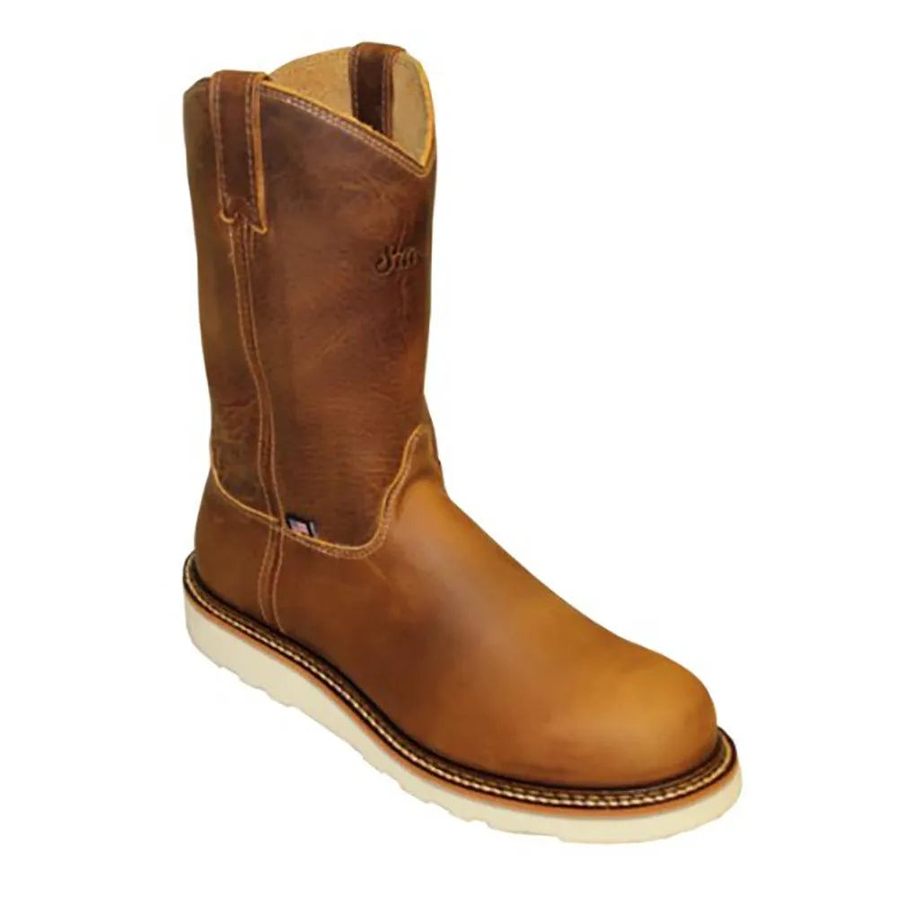 Silverado by Abilene Joe 10" (Steel Toe) - Polyurethane Unit Wedge Sole Leather Cowboy Boots Tan