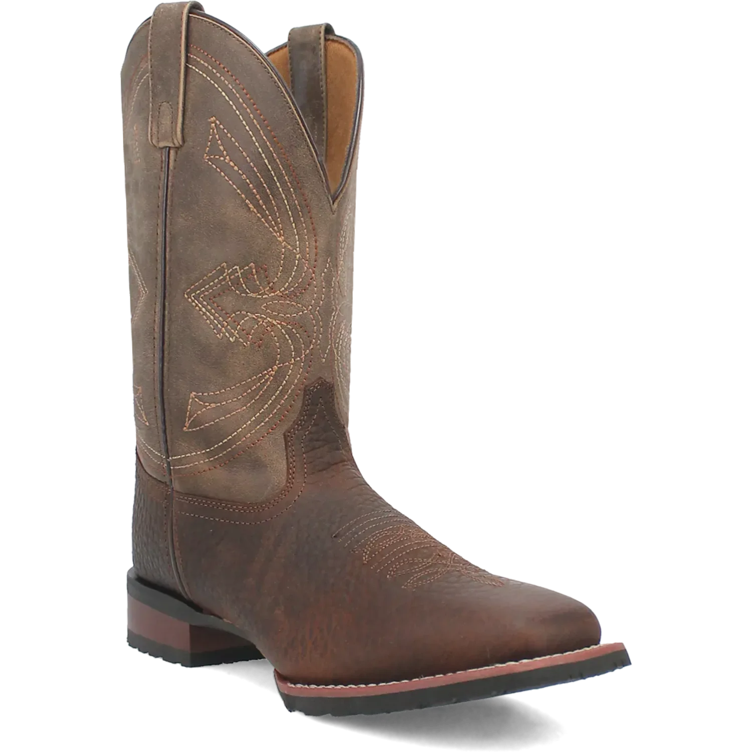 Laredo Elias (Chocolate/Tan) - Men's Leather Cowboy Boots Tan