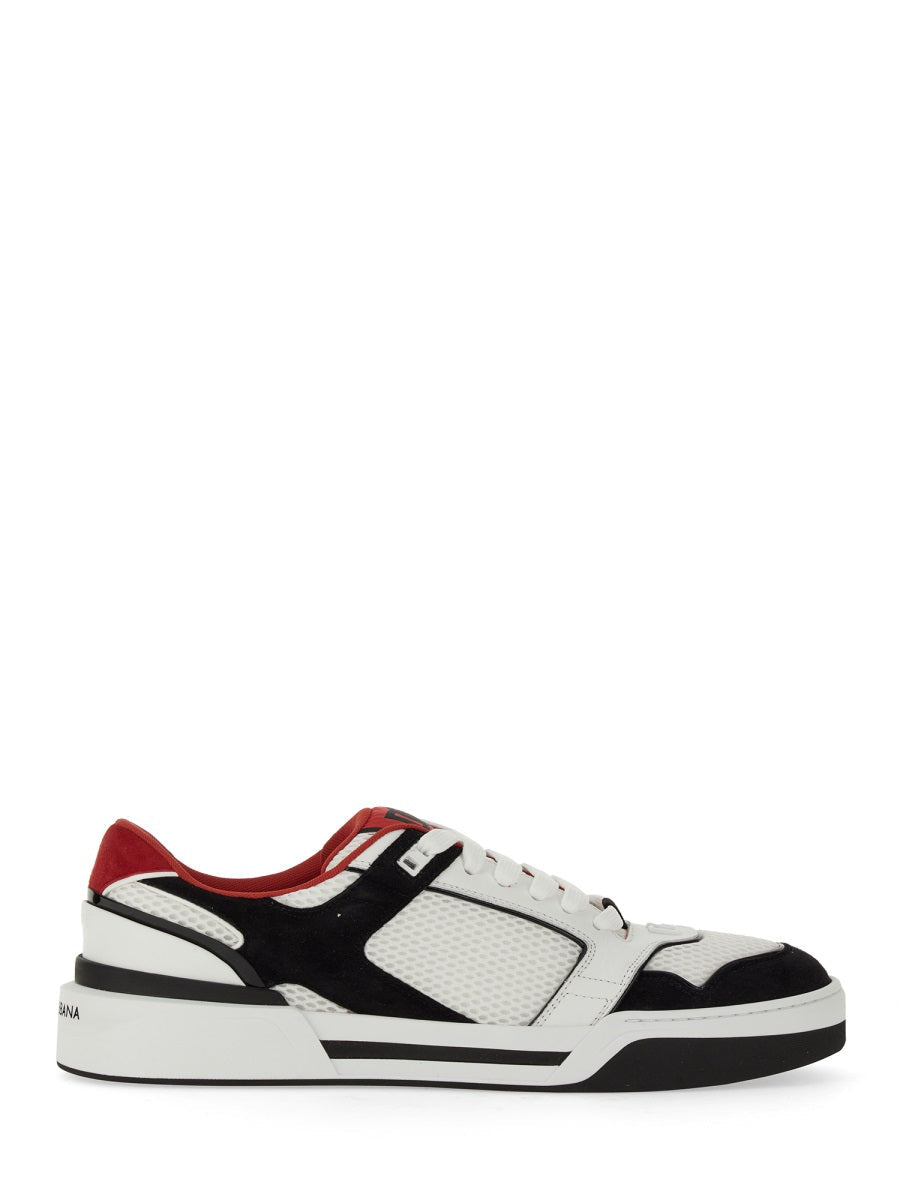 Dolce & Gabbana Men Leather And Mesh Sneaker