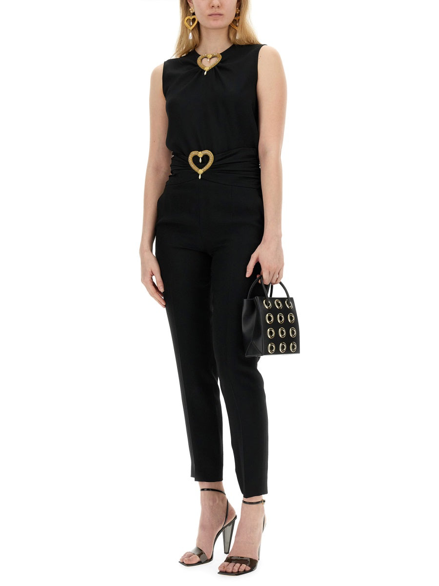 Moschino Women Pants With Heart Application