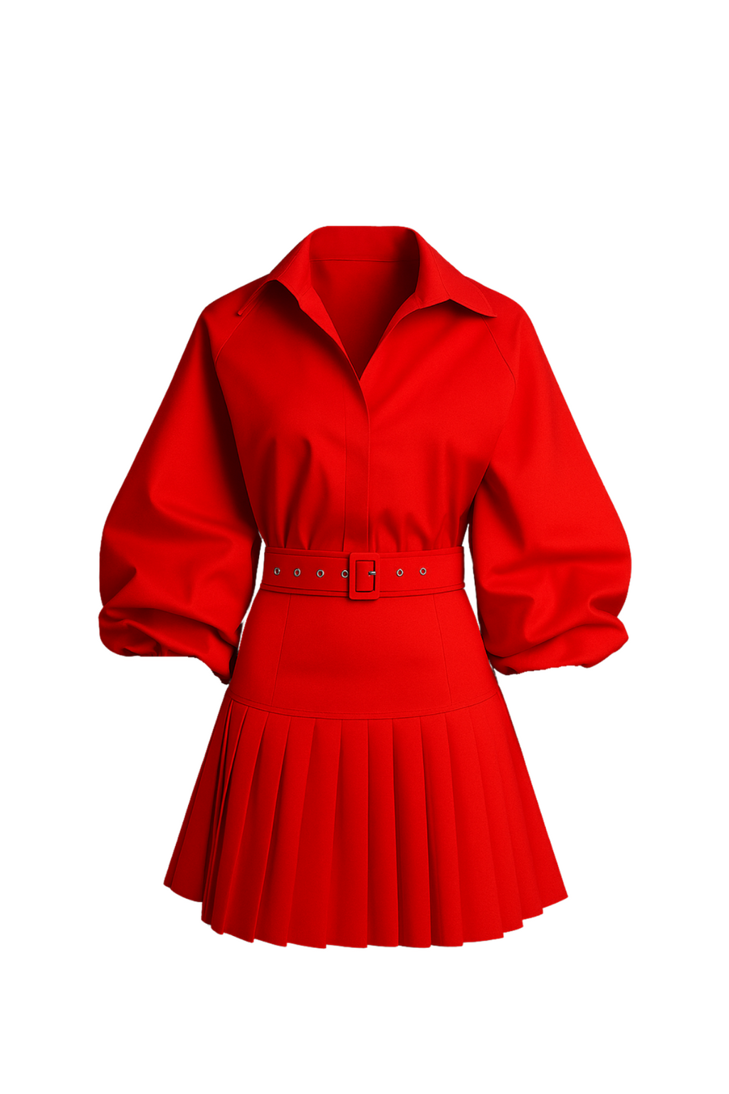 Passion in Paris Bubble Sleeve Skirt Set Red