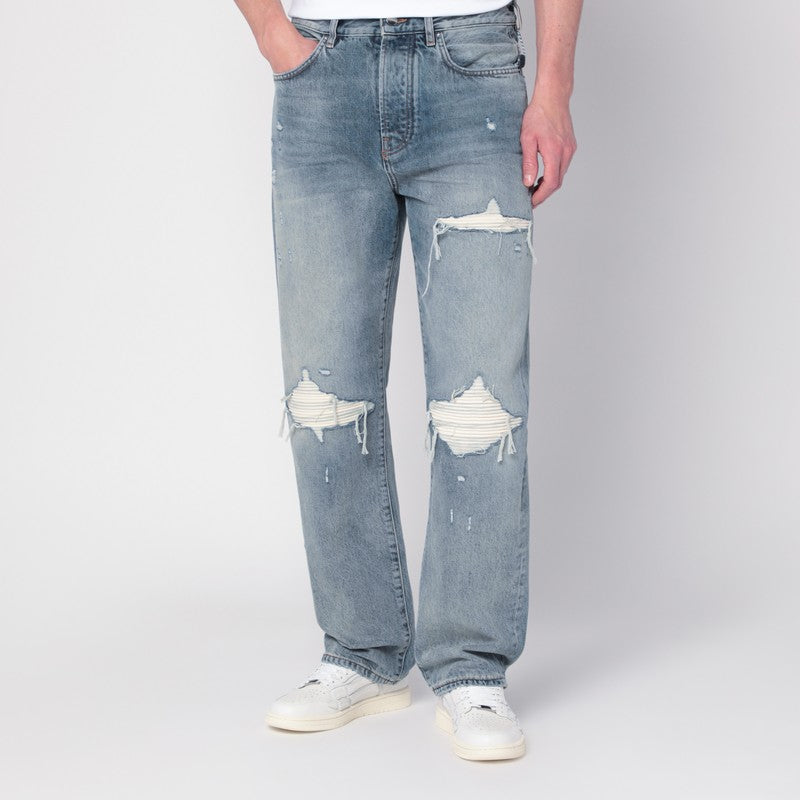 Amiri Jeans With Rips Antique Indigo Men