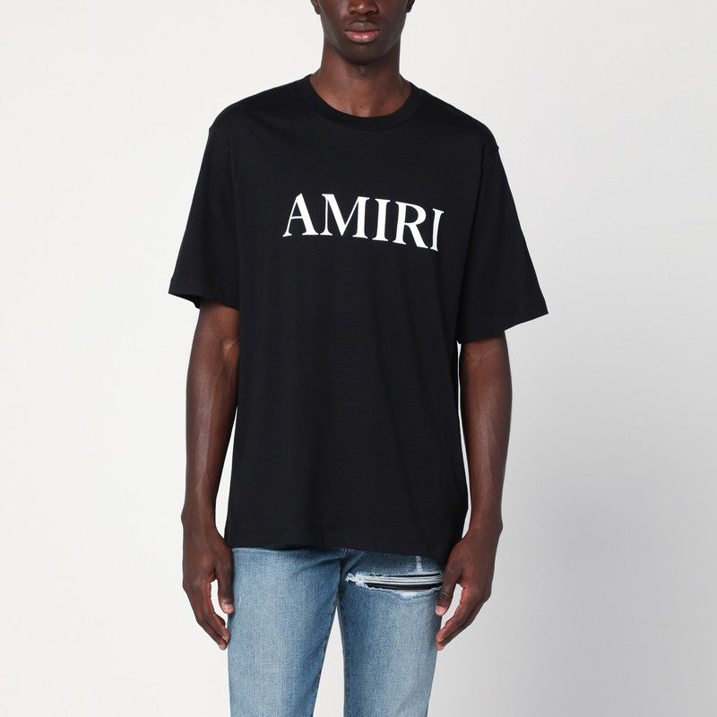 Amiri Black Cotton T-Shirt With Logo Men