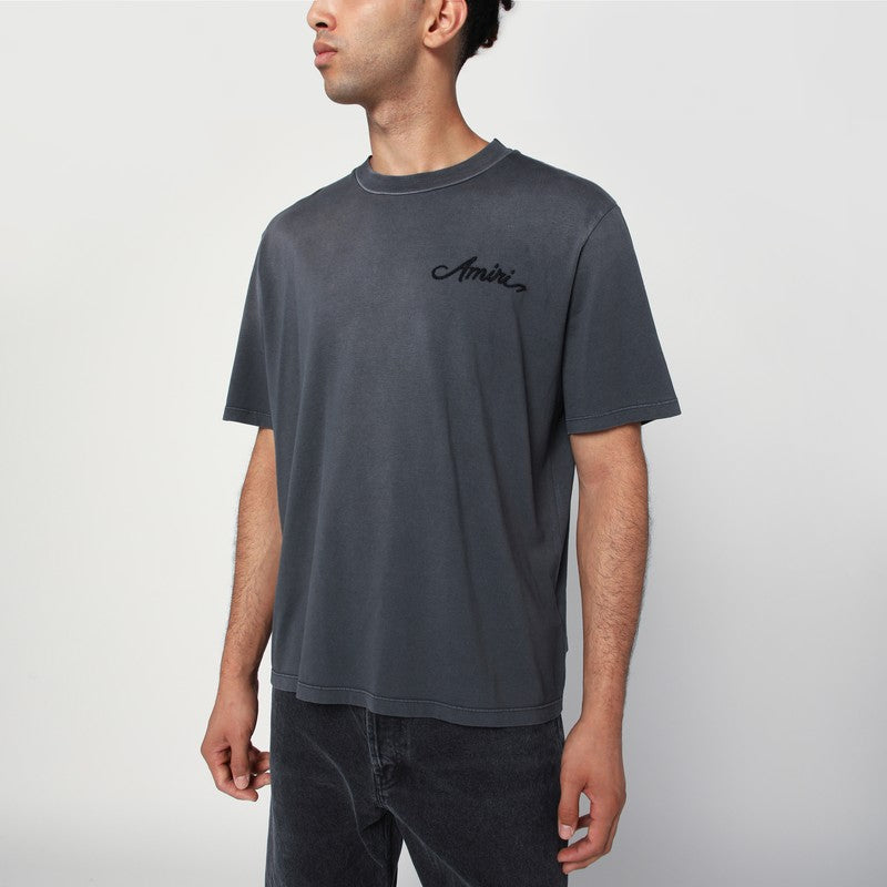 Amiri Washed Black Cotton T-Shirt Men