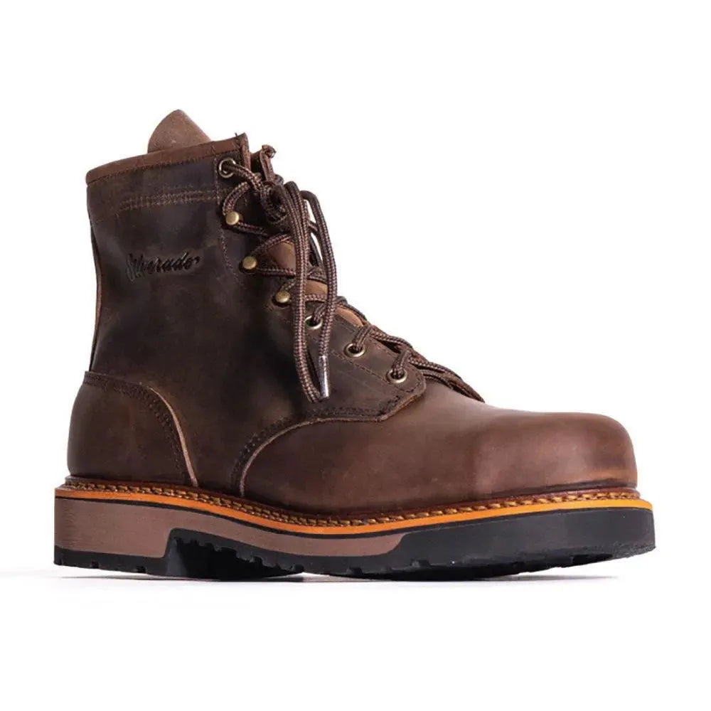 Abilene 6" Lumberjack (Steel Toe) - Dual Density Sole Men's Leather Cowboy Boots Chocolate