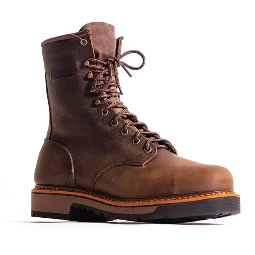 Abilene 8" Lumberjack (Steel Toe) - Dual Density Sole Men's Leather Cowboy Boots Brown