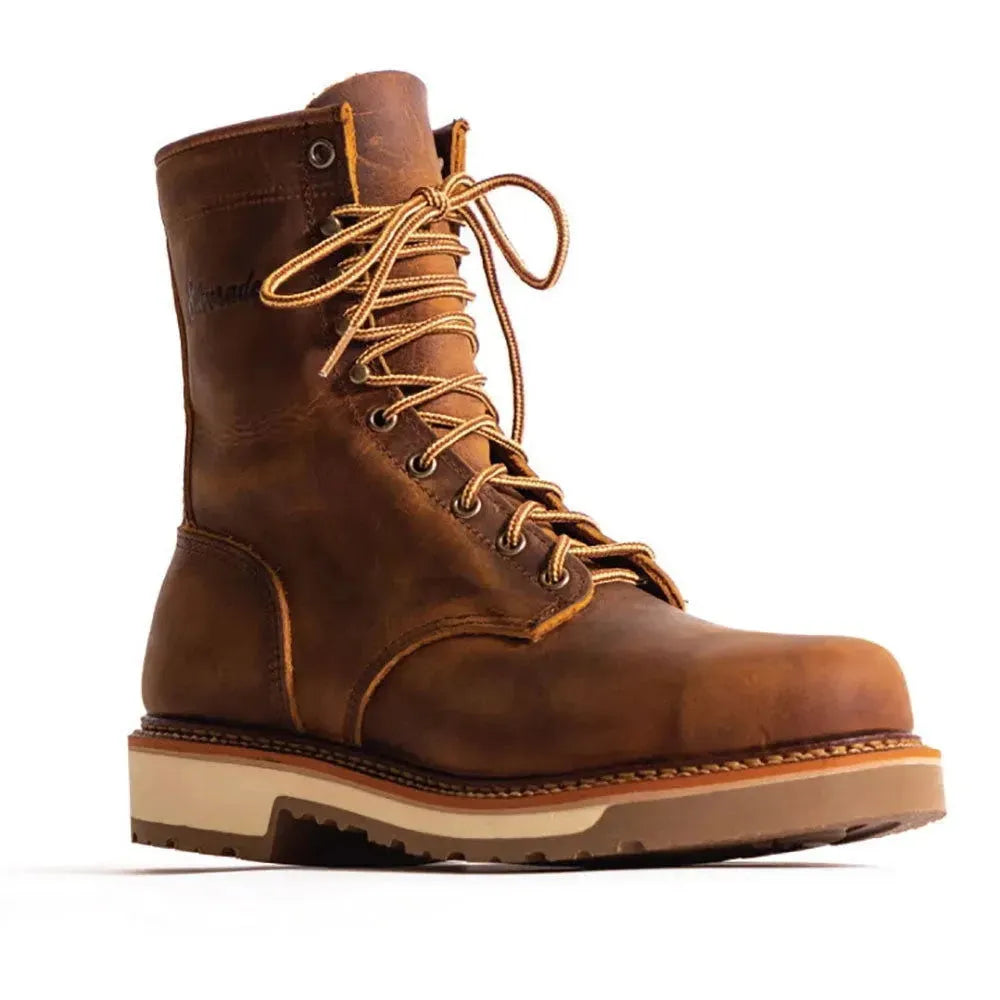 Abilene 8" Lumberjack (Steel Toe) - Dual Density Sole Men's Leather Cowboy Boots Earth Brown