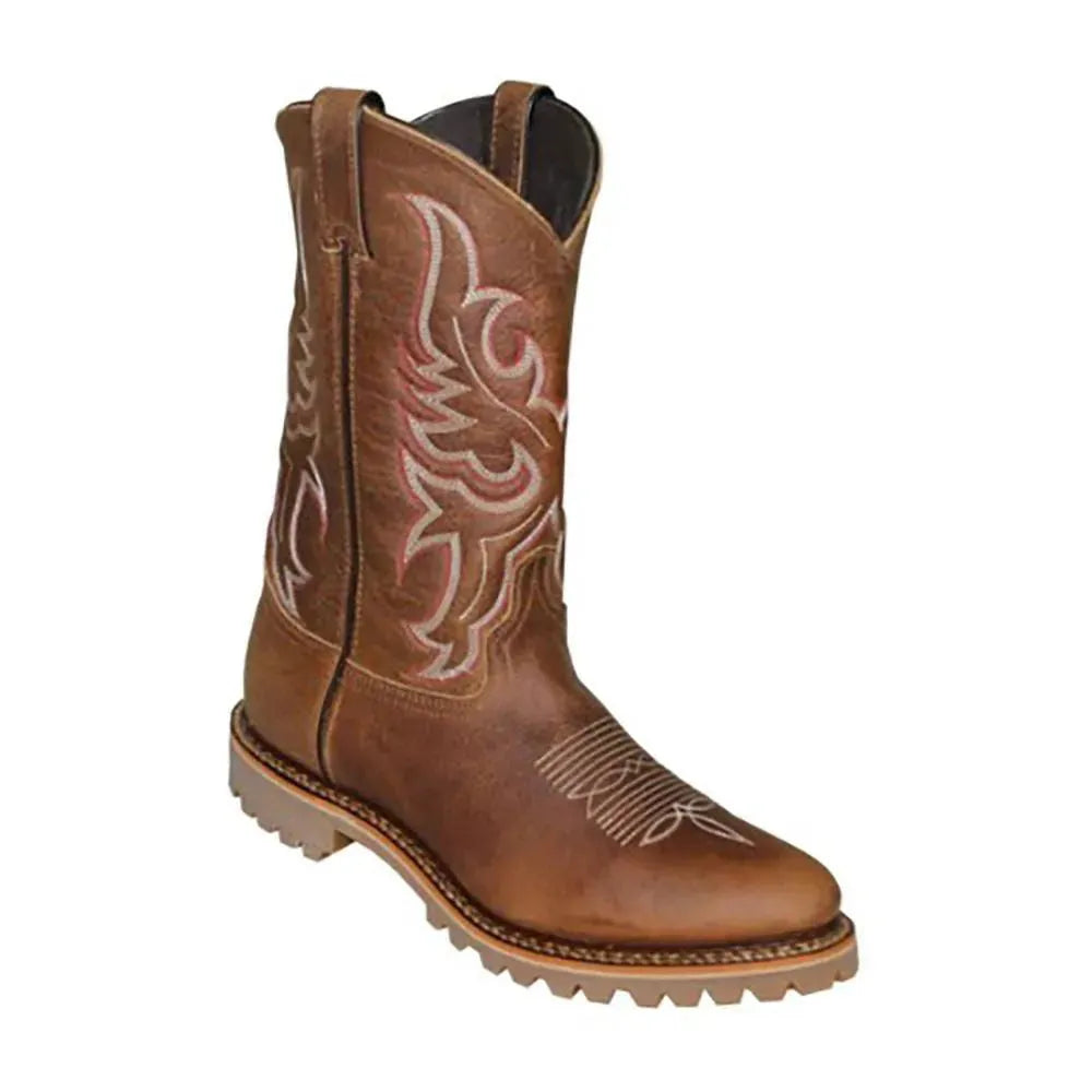 Abilene Crossover (R Toe) - Men's Bison Leather Cowboy Boots Tan