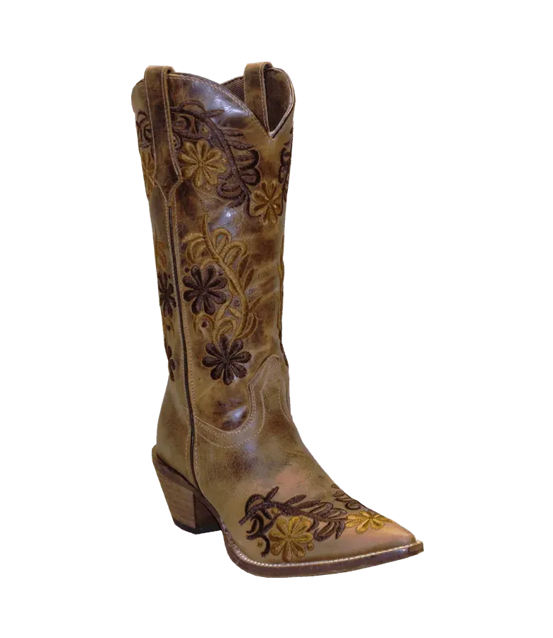 Abilene Curious - Women's Leather Cowgirl Boots Tan Regular