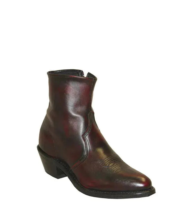 Abilene Everett - Mens Leather Cowboy Boots Black Cherry