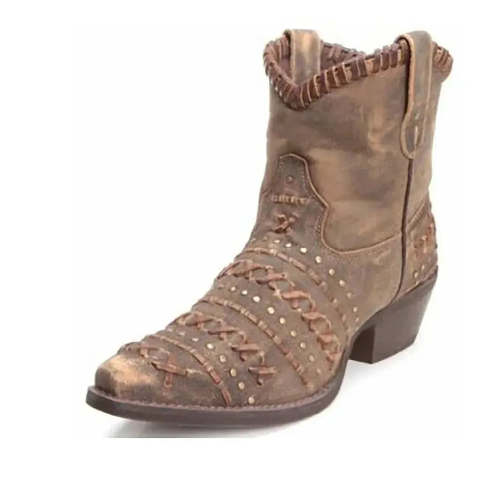 Abilene Rawhide (5074) - Womens Leather Cowgirl Boot Brown Regular