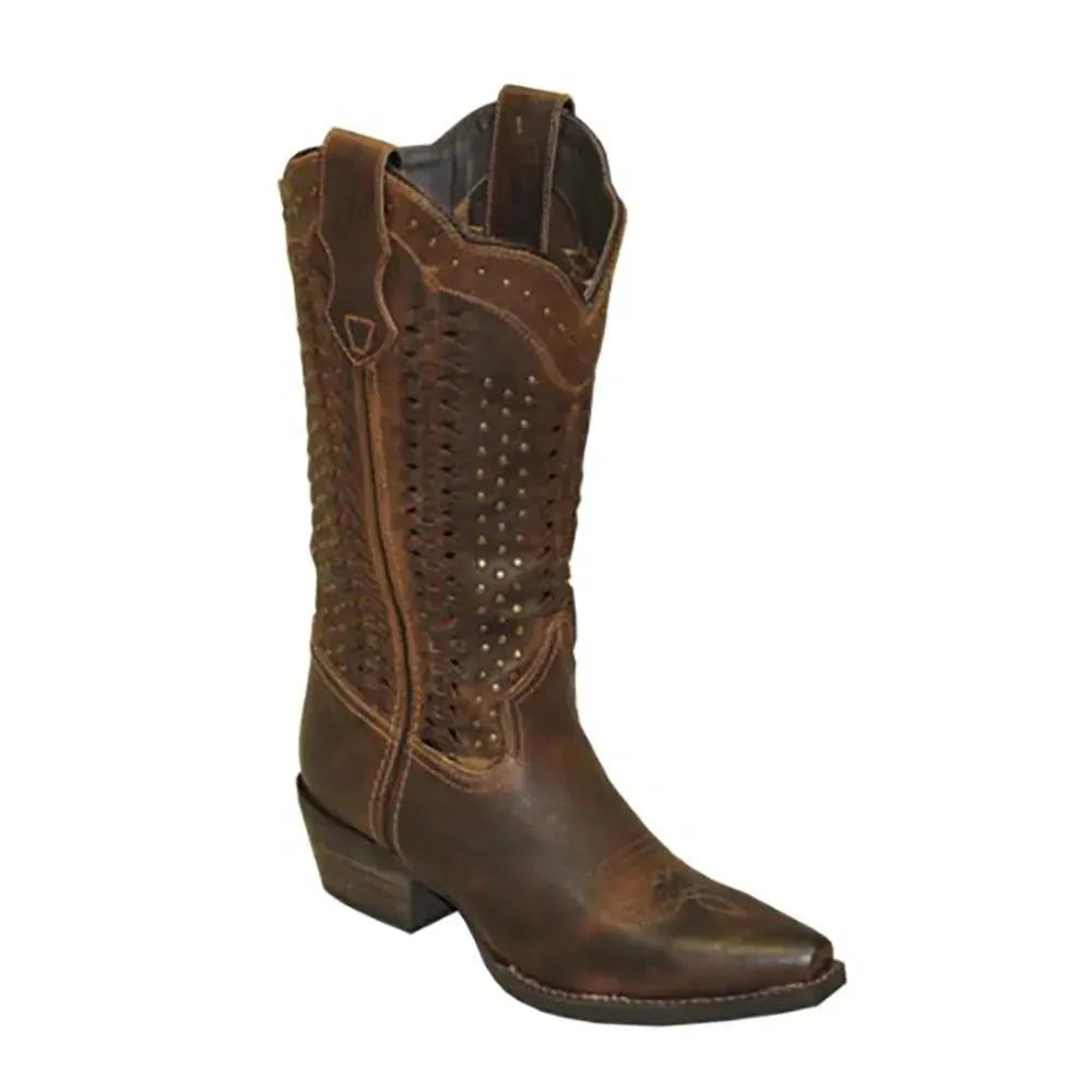 Abilene Rawhide (5143) - Womens Leather Cowgirl Boot Brown Regular