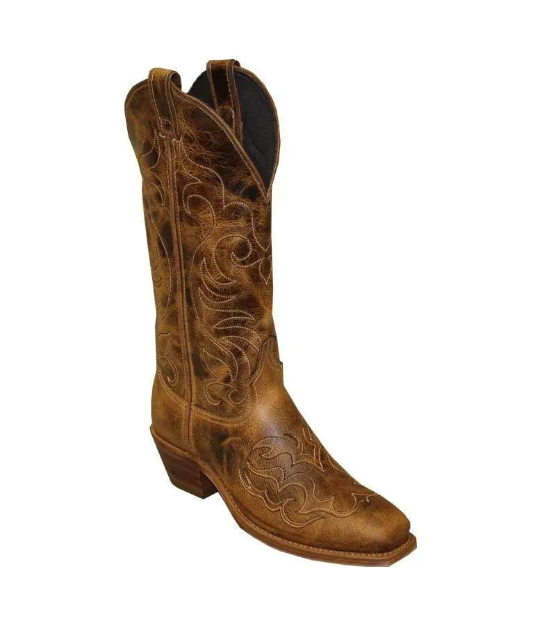 Abilene Susannah (Antique Tan) - Women's Leather Cowgirl Boots Tan Regular