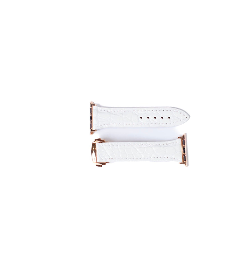Apple Watch Band, White Matte Alligator
