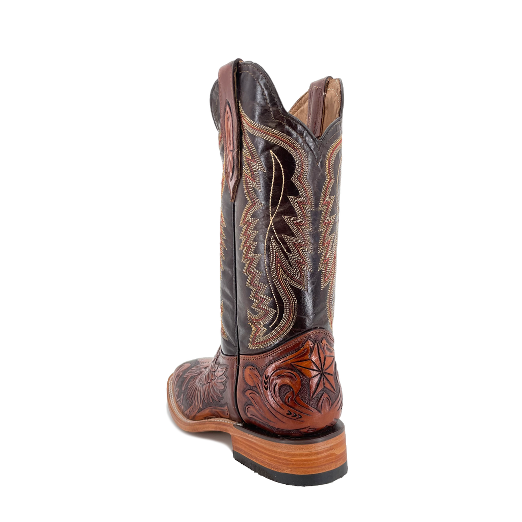 Men's Bulldog Hand Tooled Boots- Wrath of the Eagle Bitone