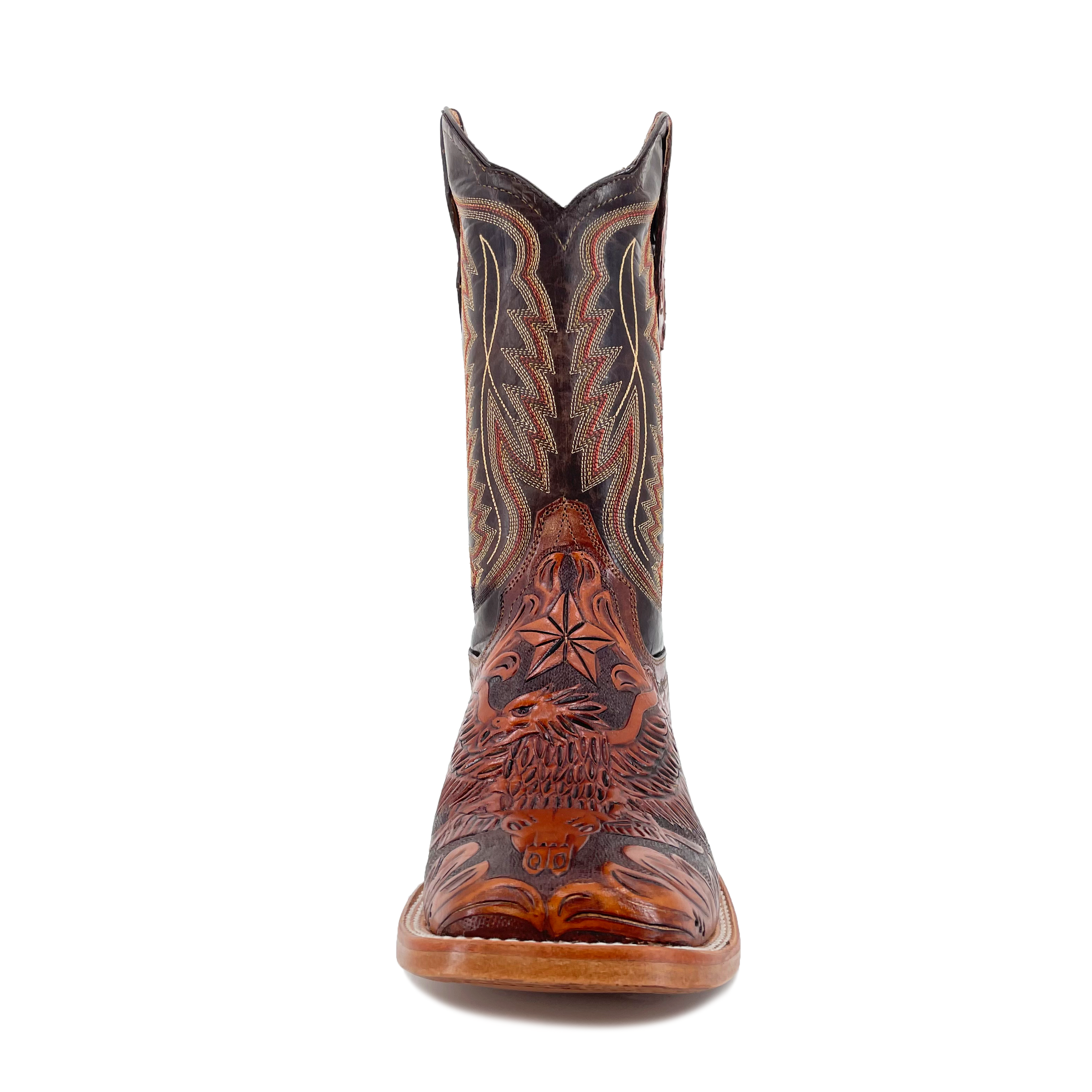 Men's Bulldog Hand Tooled Boots- Wrath of the Eagle Bitone
