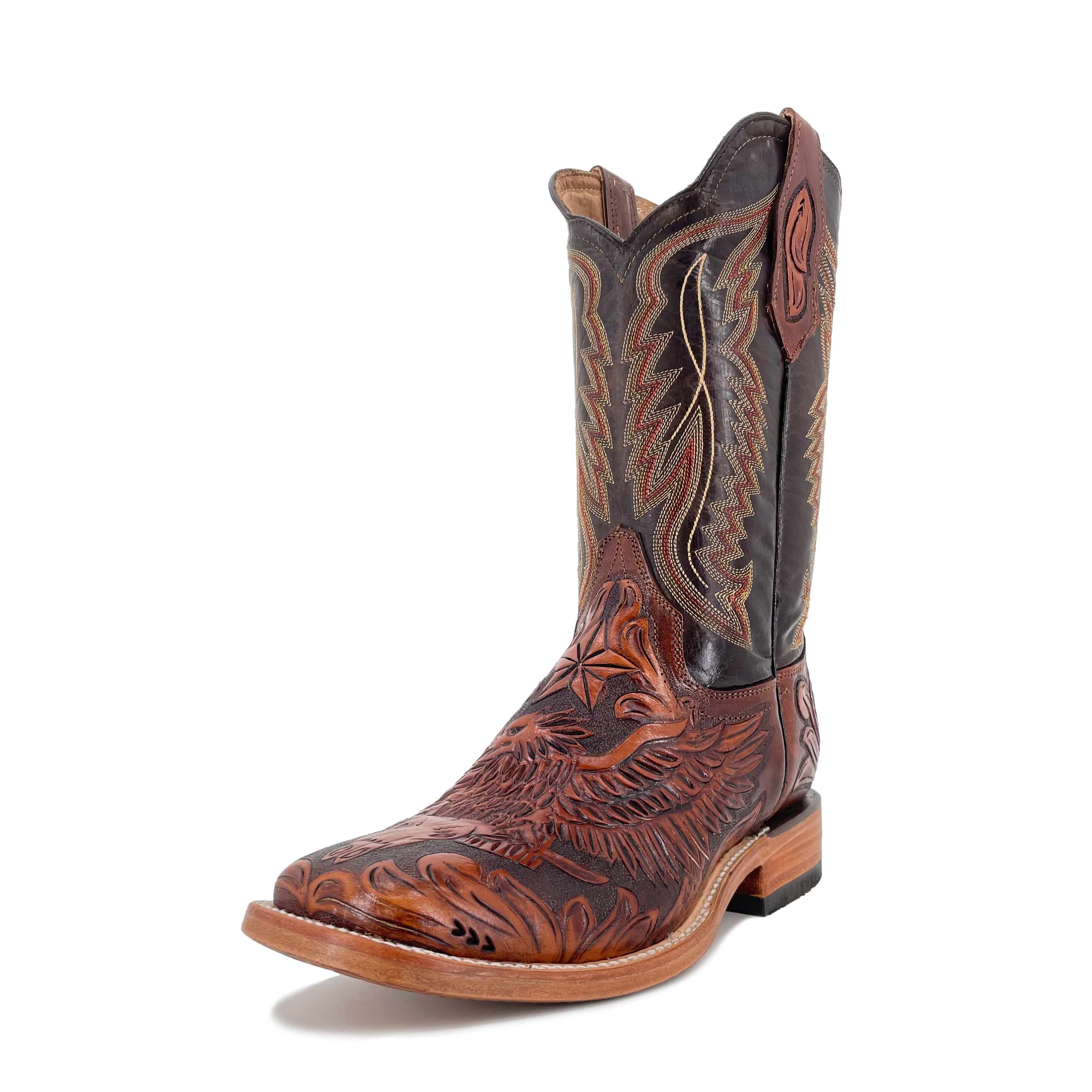 Men's Bulldog Hand Tooled Boots- Wrath of the Eagle Bitone