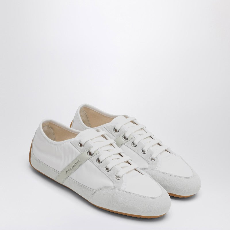 Givenchy White Silm Sneakers In Nylon And Suede Men