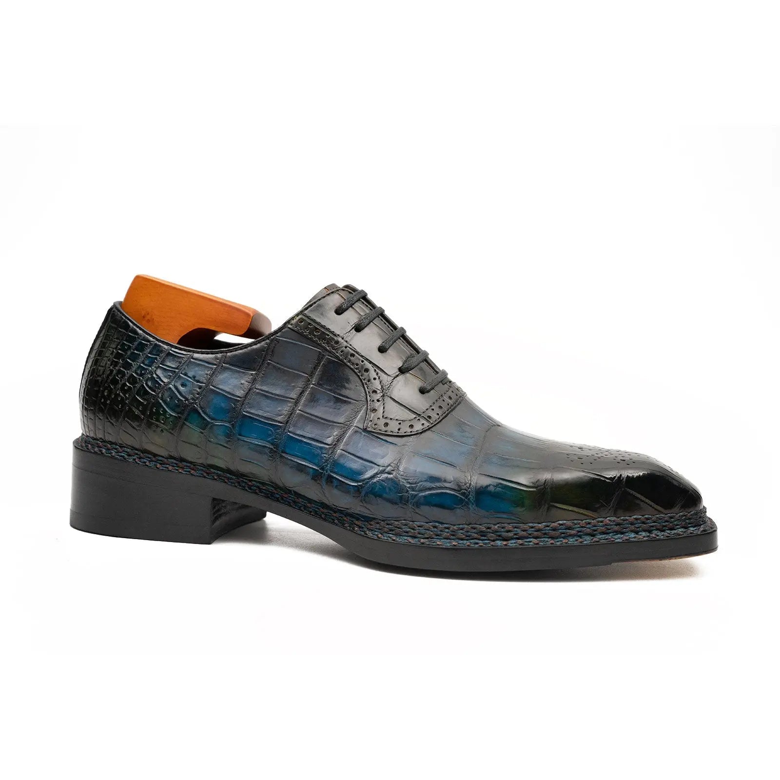 BLUE Crocodile Oxford Shoes Goodyear Norwegian 8015