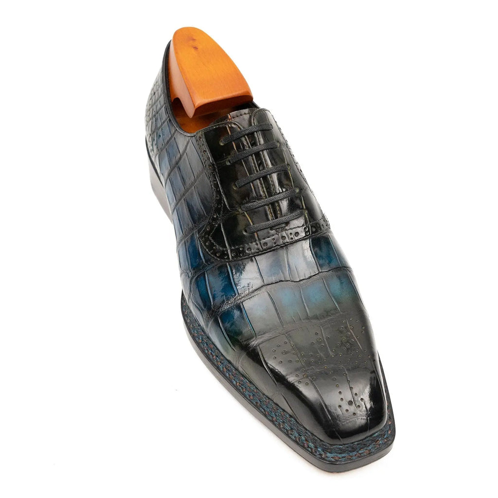 BLUE Crocodile Oxford Shoes Goodyear Norwegian 8015