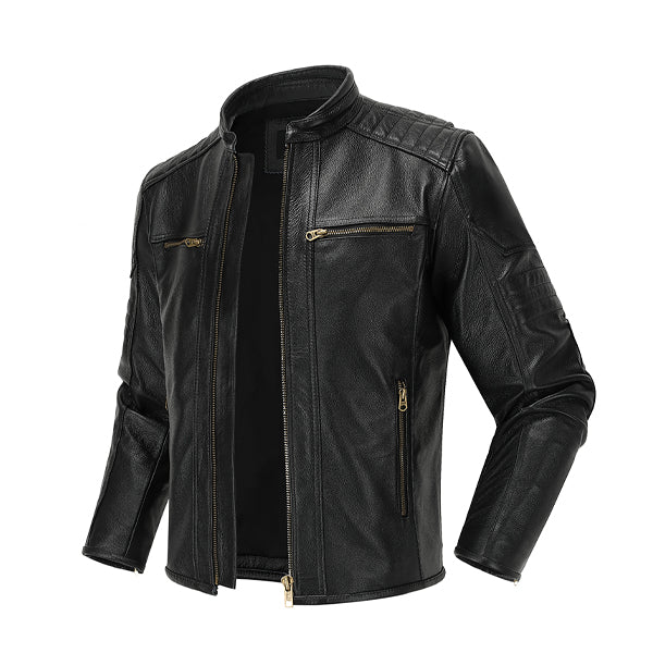 Men’s Natural Black Leather Jacket Black