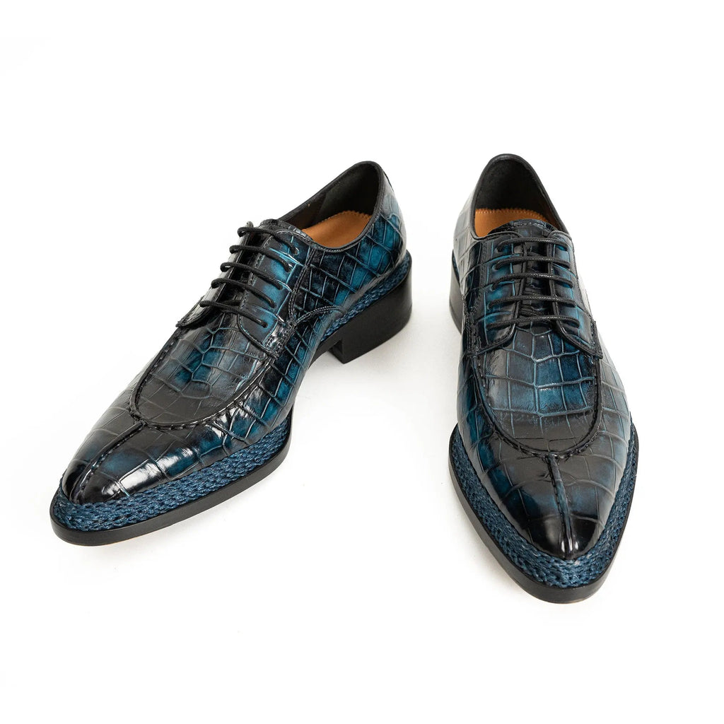 Blue Patina Crocodile Norwegian Oxford 8002