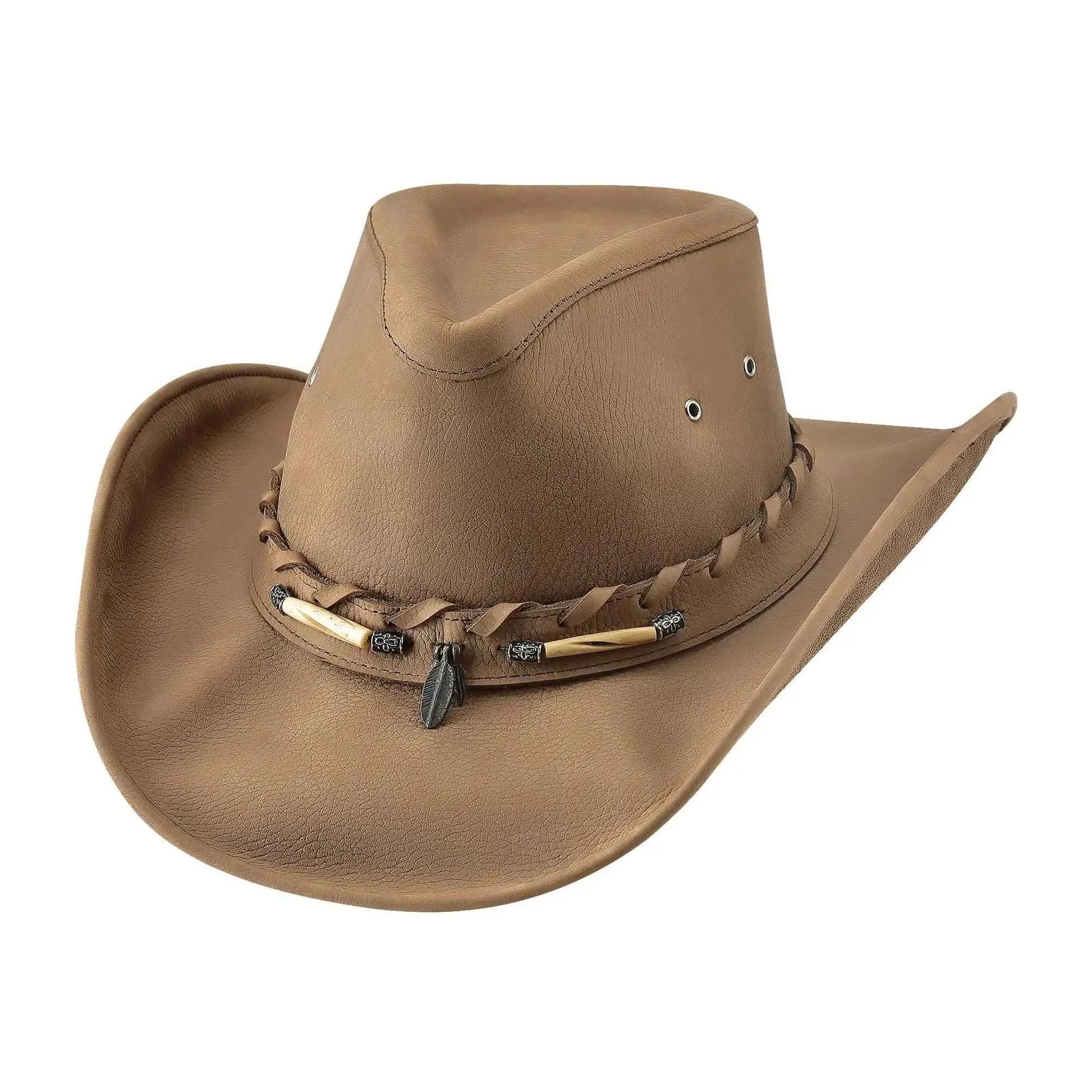 Bullhide Briscoe - Leather Cowboy Hat Camel