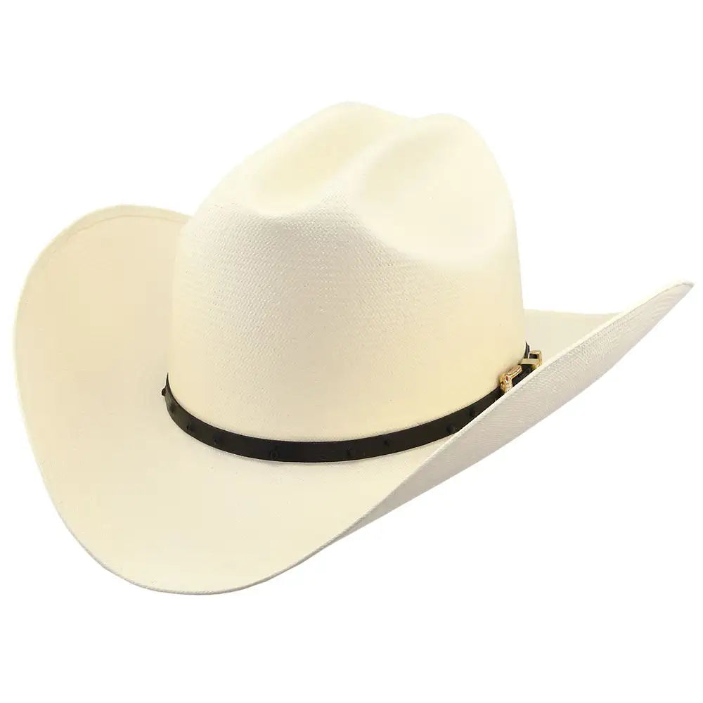 Larry Mahan's Corona (3 1/2") - (30X) Straw Cowboy Hat Black Natural