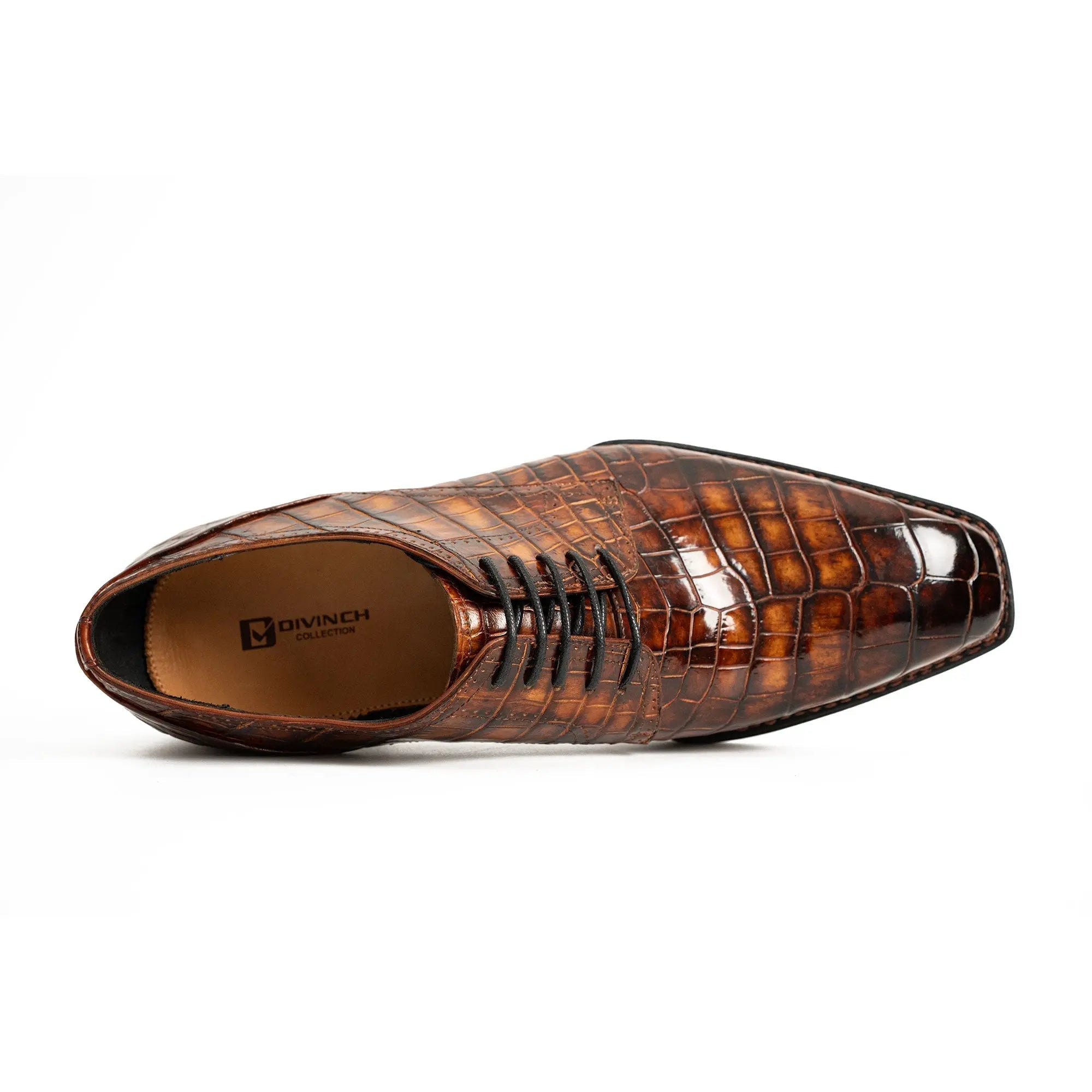 Classic Brown Crocodile Norwegian Derby Shoes