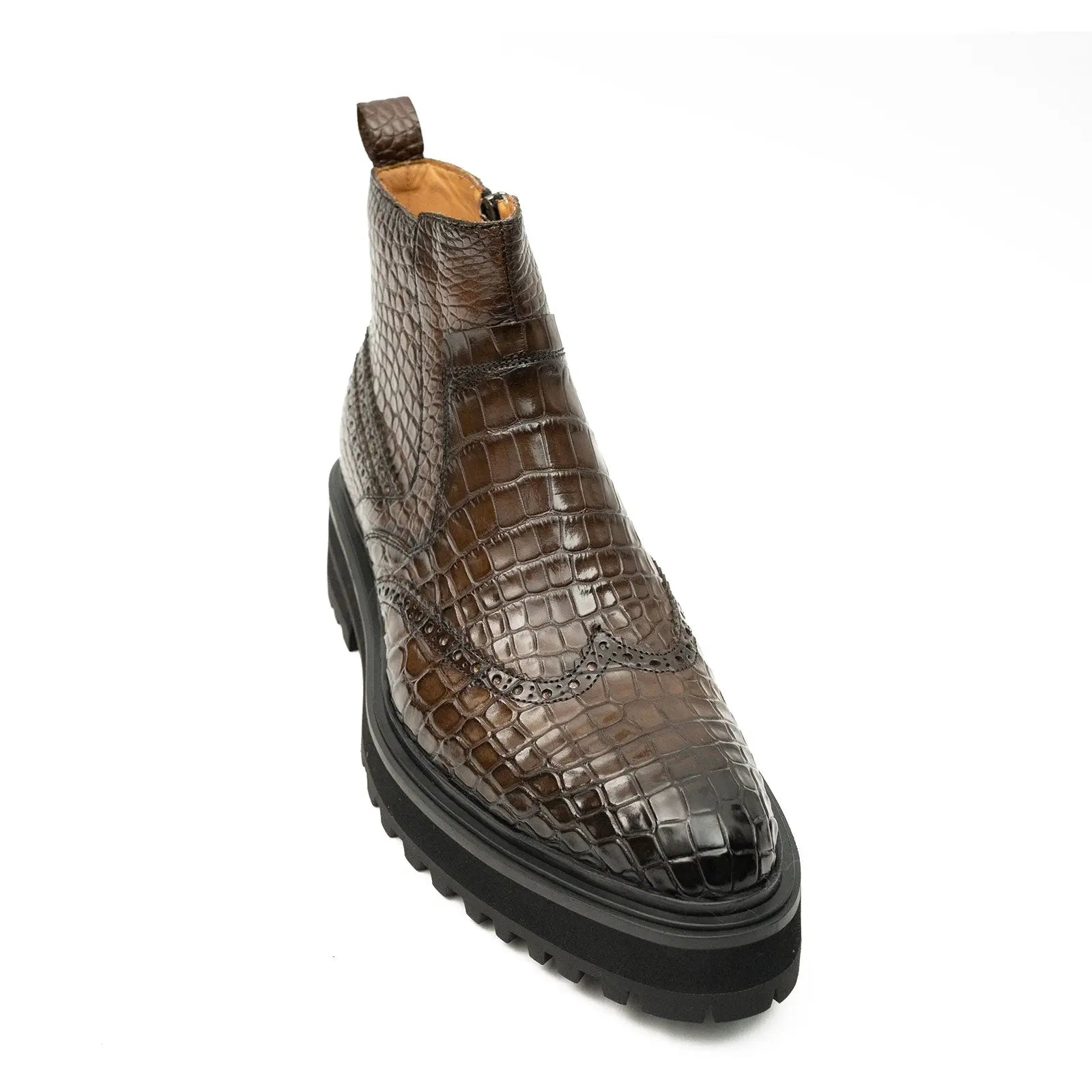 Crocodile - Skin Chelsea Boots with Chunky Sole
