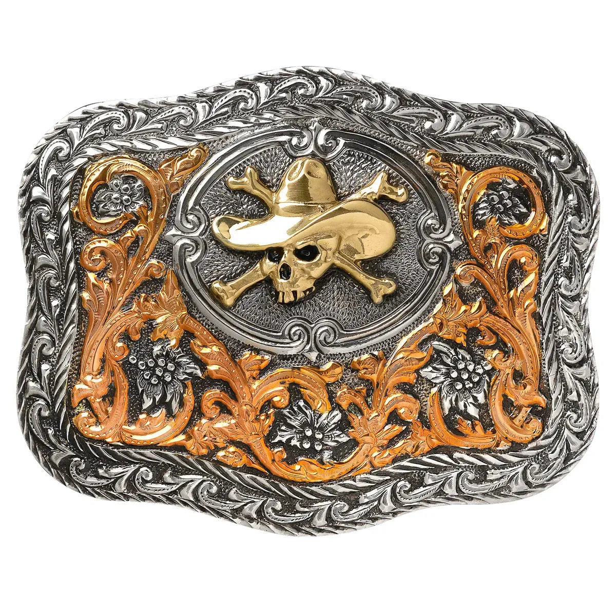 Crumrine Cowboy Skull - Belt Buckle Bronze