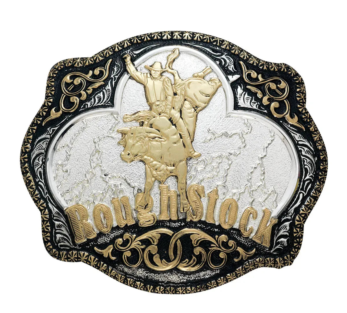 Crumrine Roughtstock - Belt Buckle Silver Gold
