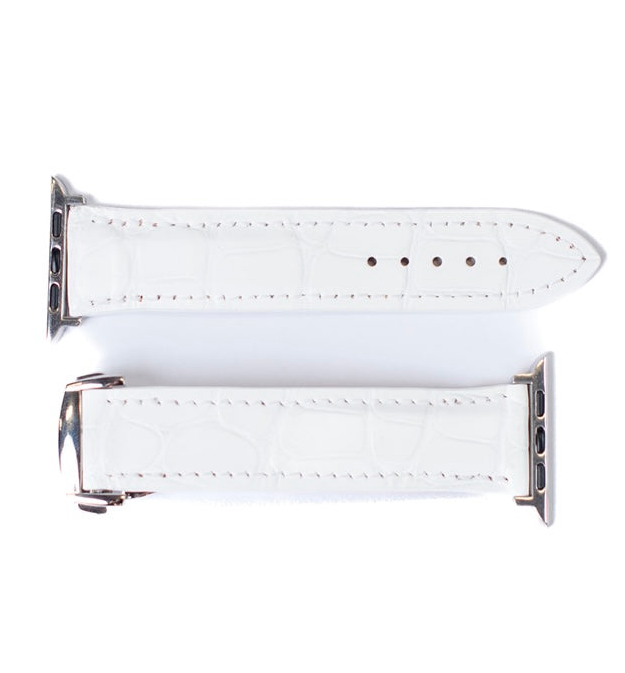 Apple Watch Band, White Matte Alligator
