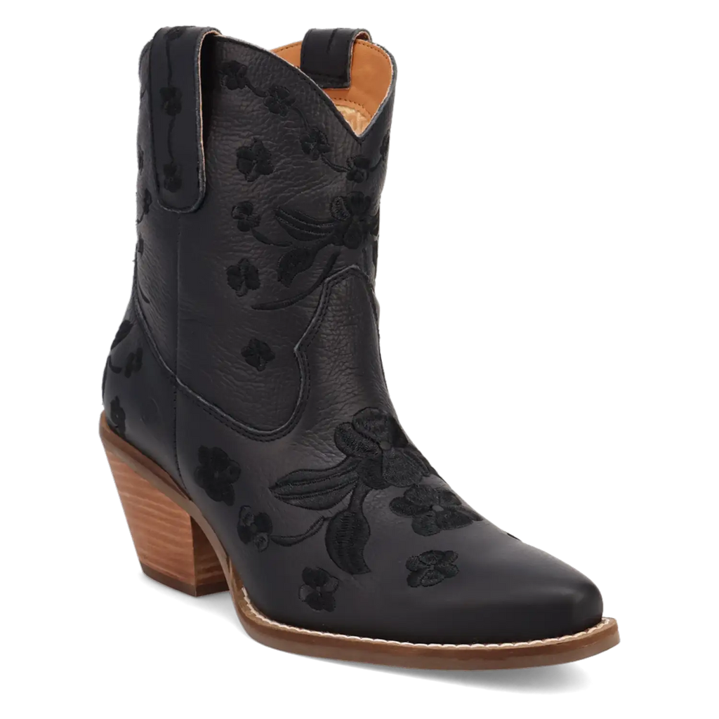 Dingo Sweetheart - Women's Leather Ankle Cowgirl Boots Black Regular