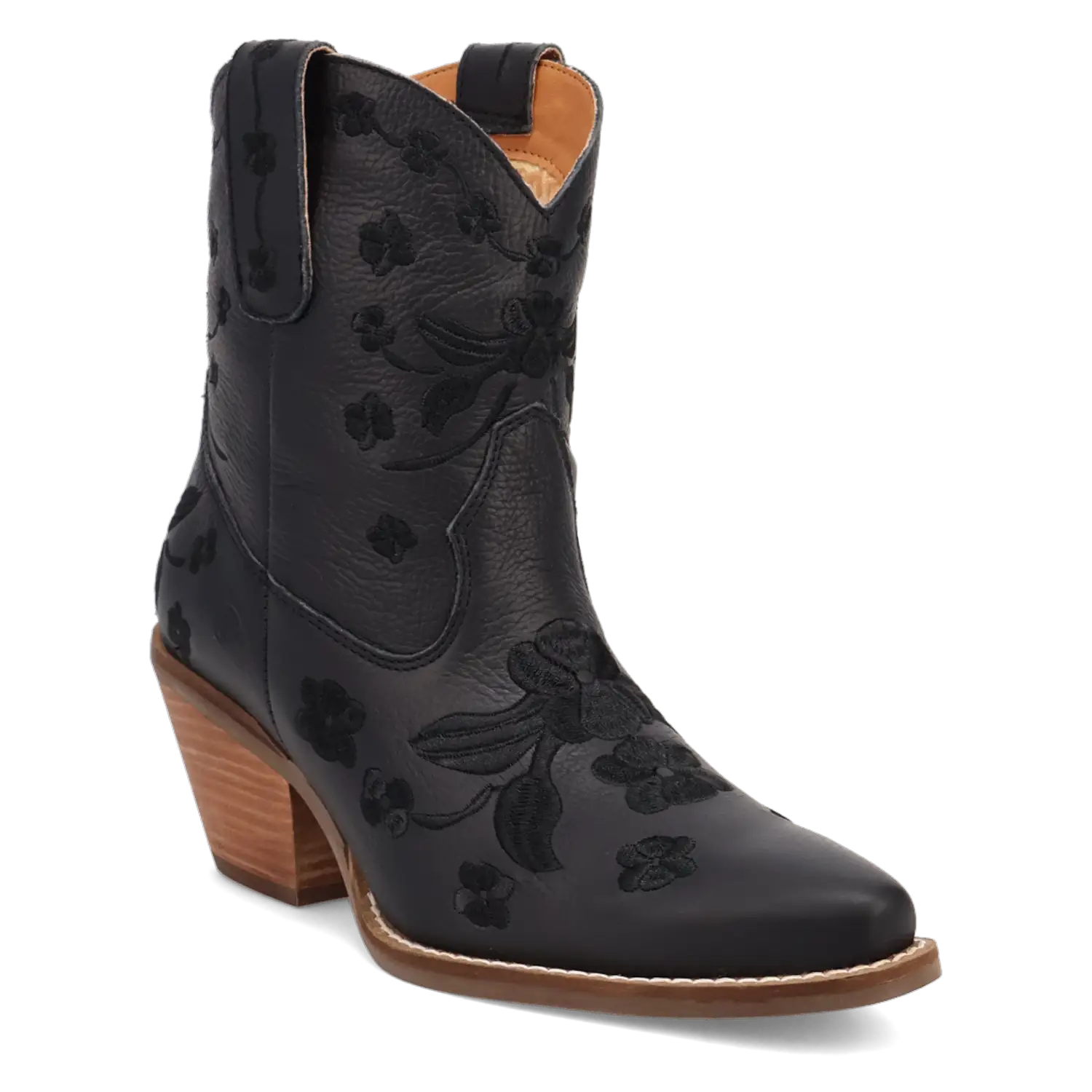 Dingo Sweetheart - Women's Leather Ankle Cowgirl Boots Black Regular