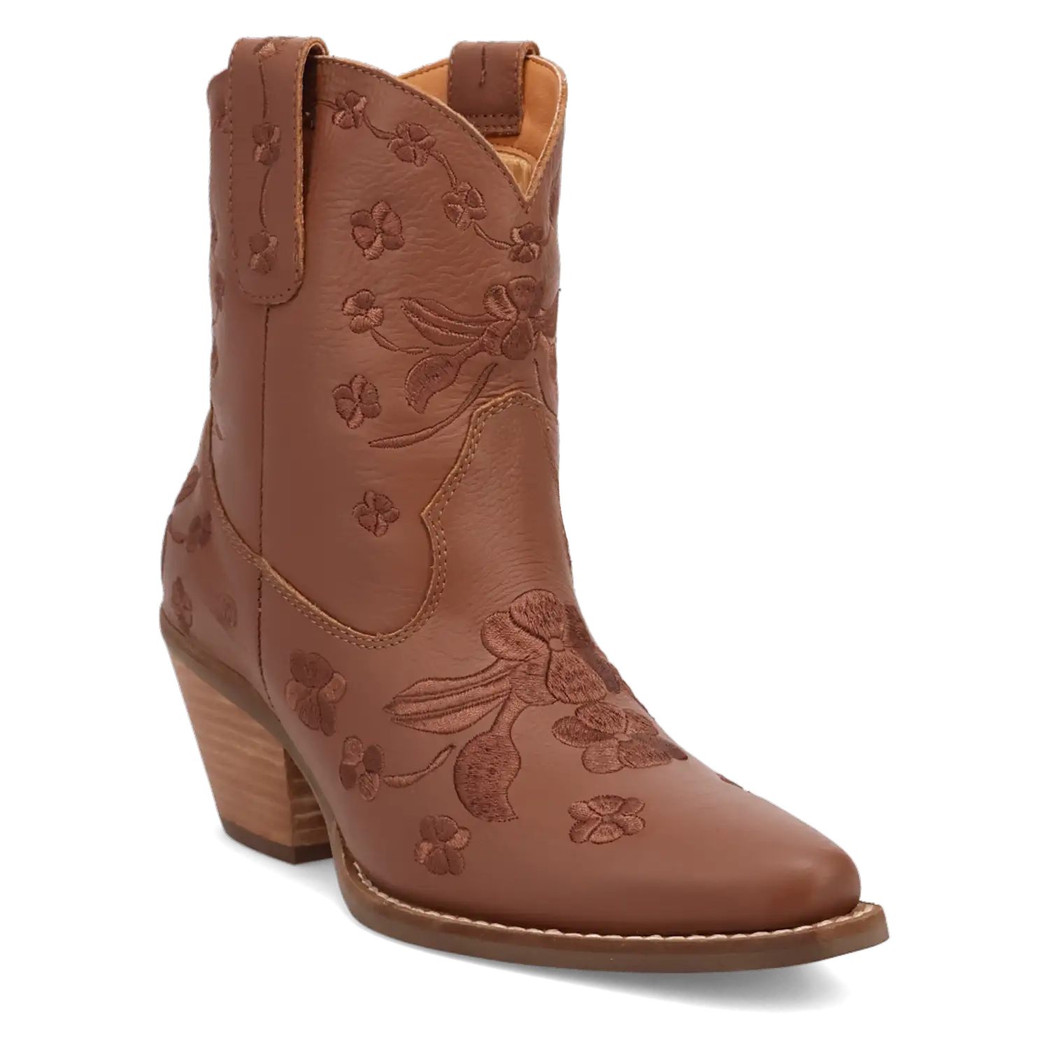 Dingo Sweetheart - Women's Leather Ankle Cowgirl Boots Brown Regular