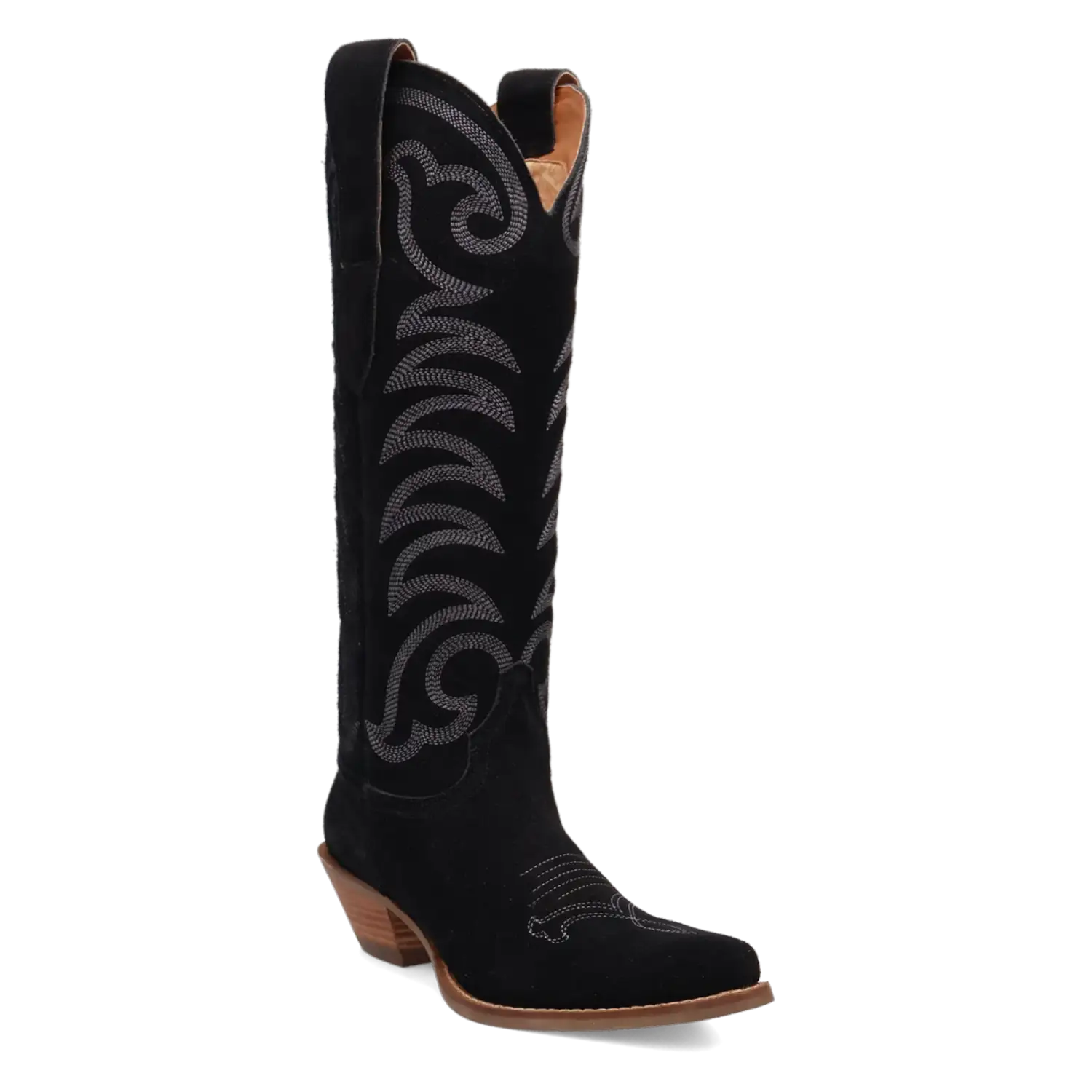 Dingo Movin' On - Women's Suede Leather Cowgirl Boots Black Regular