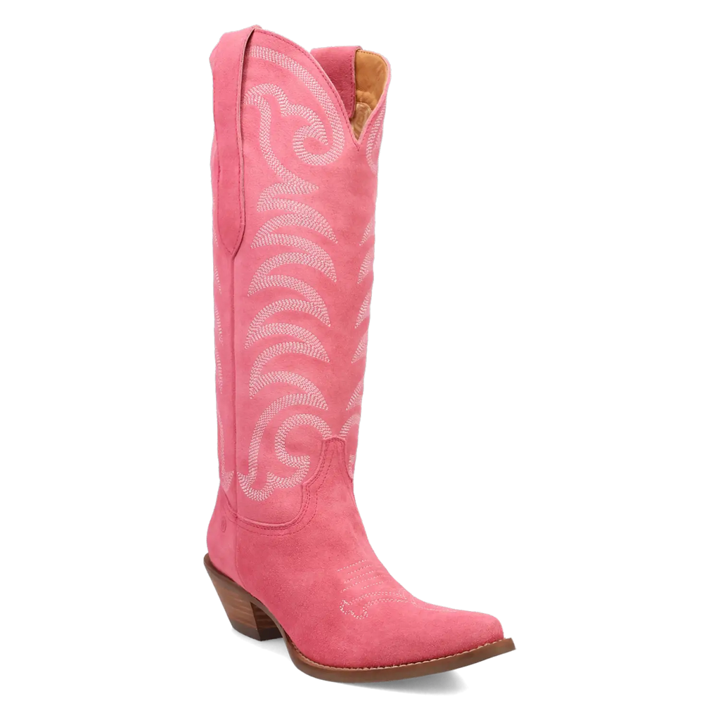 Dingo Movin' On - Women's Suede Leather Cowgirl Boots Pink Regular