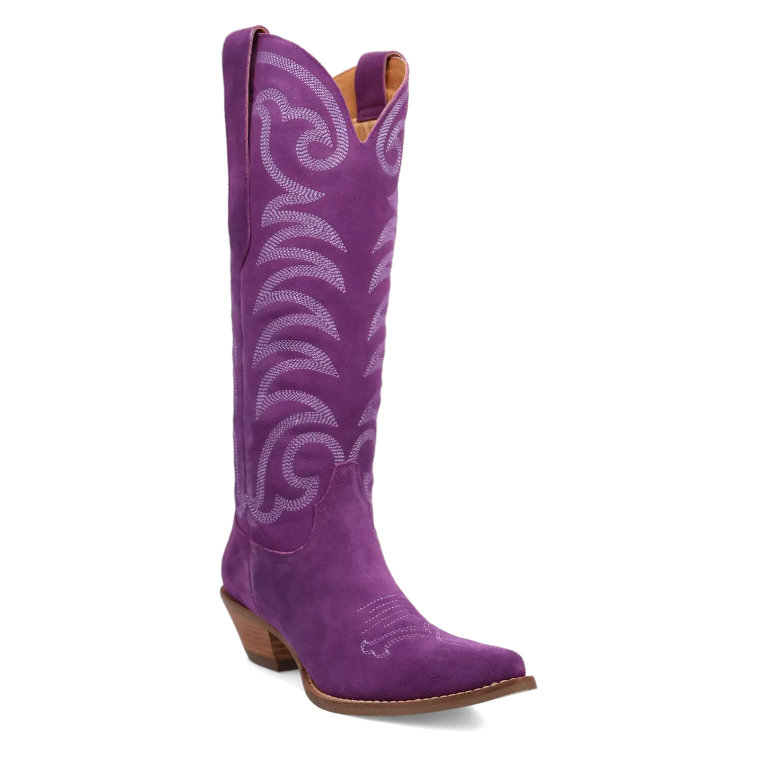 Dingo Movin' On - Women's Suede Leather Cowgirl Boots Purple Regular