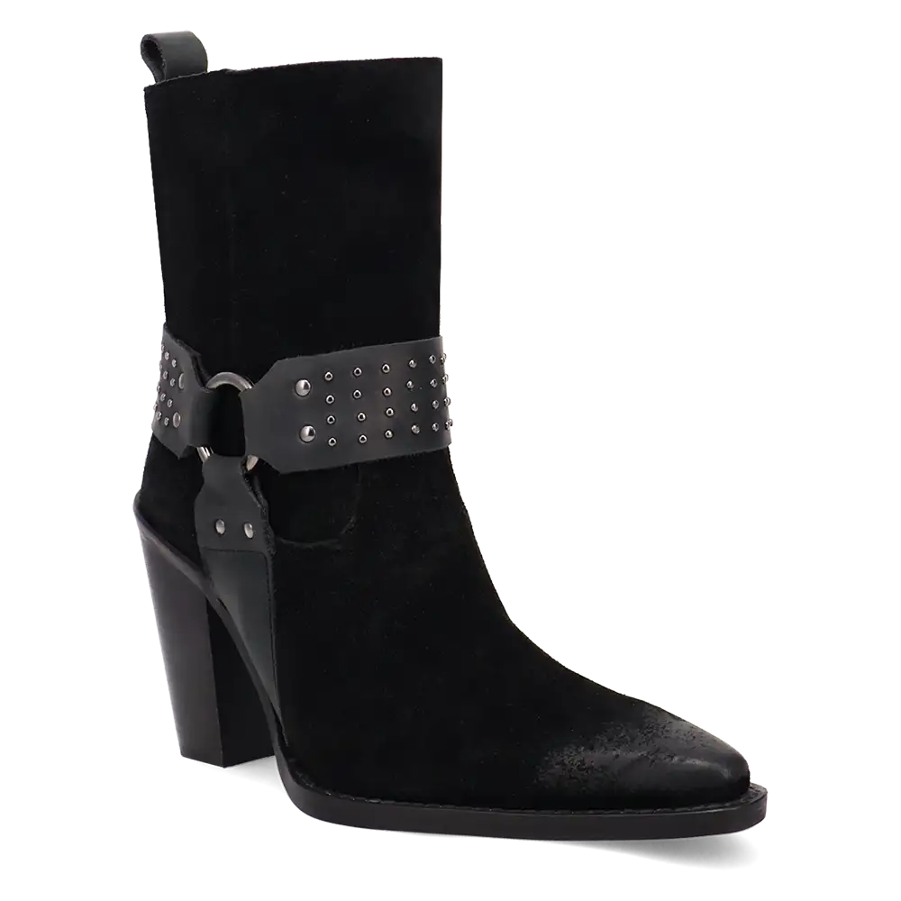 Dingo Songbird - Women's Suede Leather Cowgirl Boots Black Regular