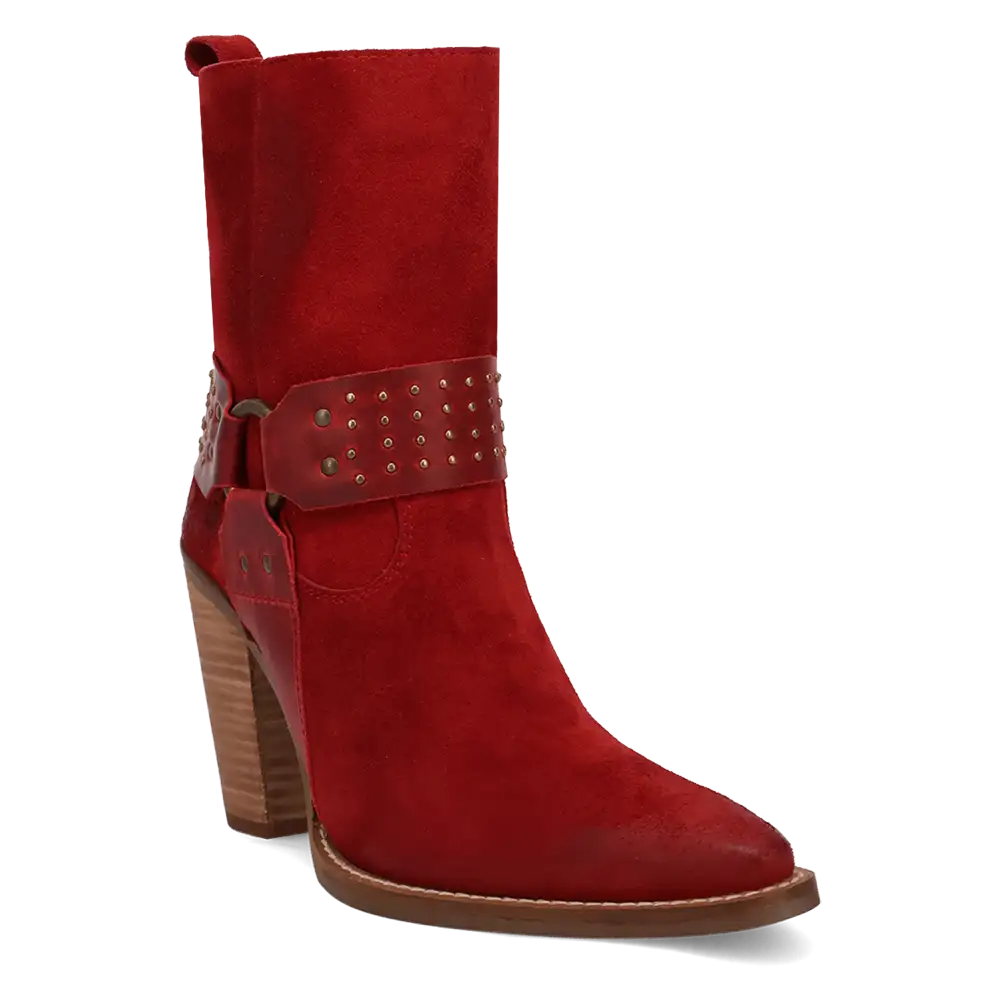 Dingo Songbird - Women's Suede Leather Cowgirl Boots Red Regular