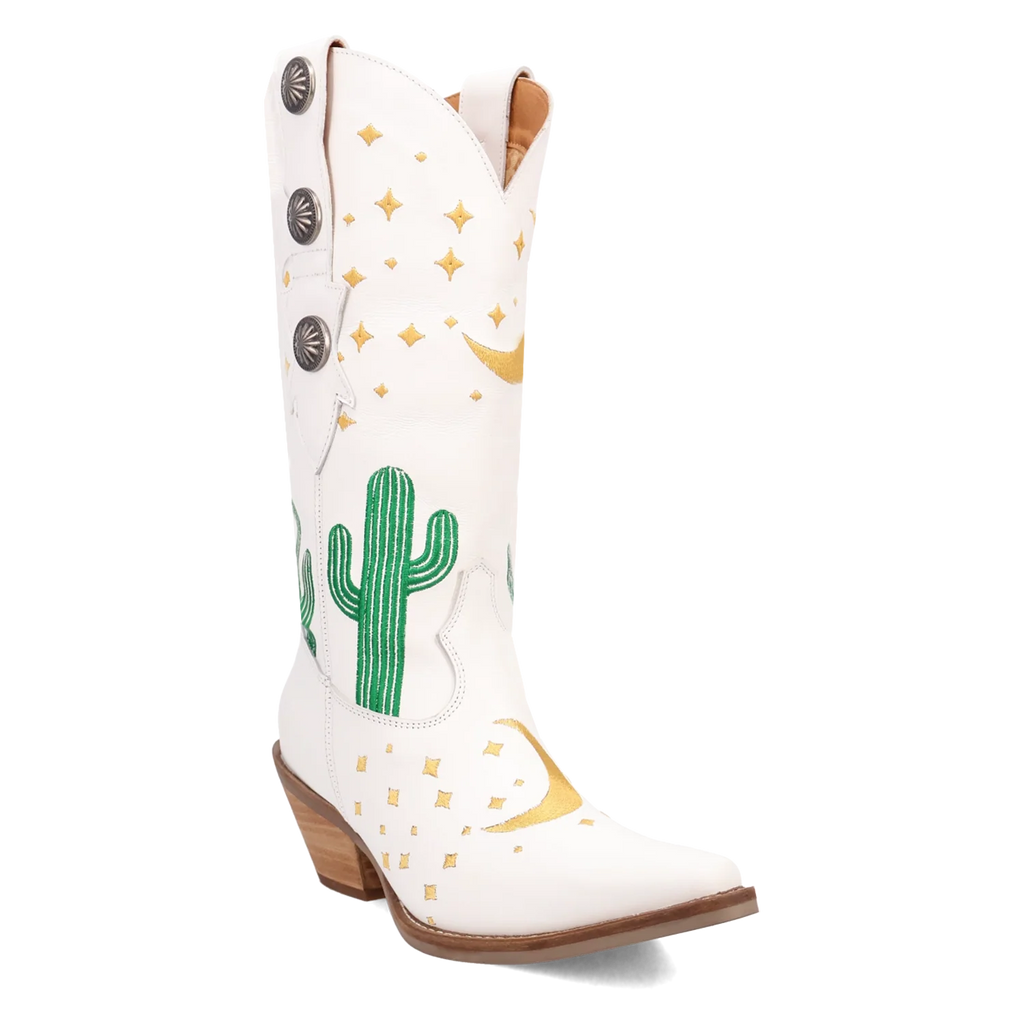 Dingo Pachita - Women's Leather Cowgirl Boots White Regular