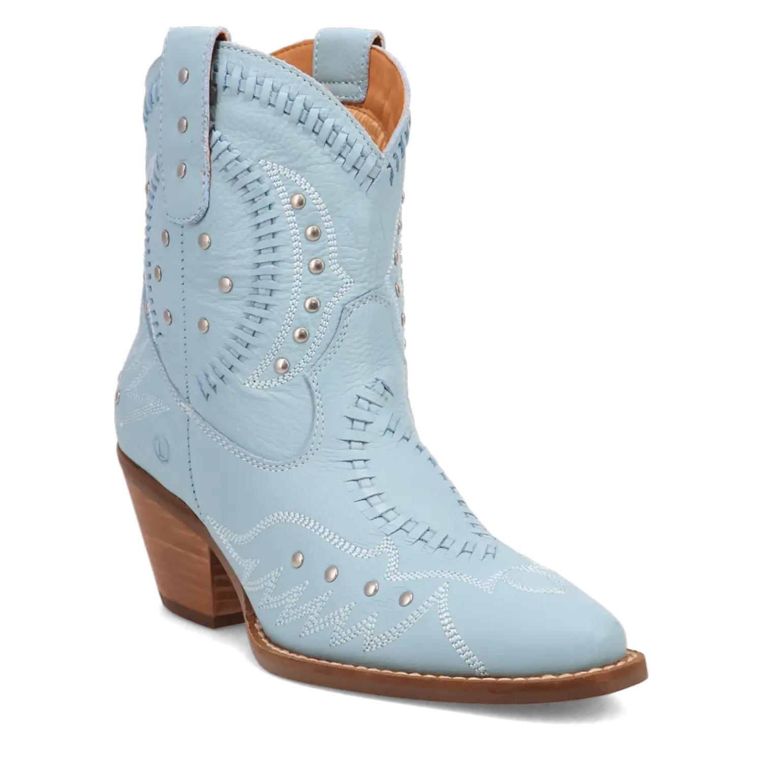Dingo Precious - Women's Leather Ankle Cowgirl Boots Blue Regular